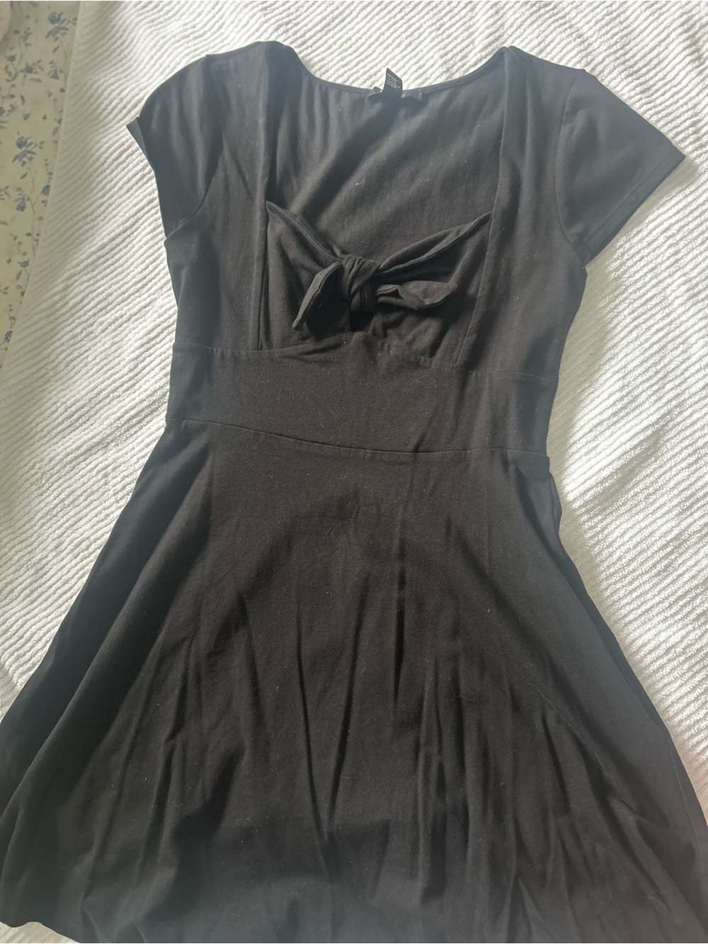 Forever 21 Black Mini Dress with Front Knot